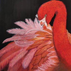 Flamingo - Original - 11x14 Wooden Panel